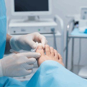 Tarif opération ongle incarné : illustration des étapes chirurgicales et du suivi post-opératoire sur le pied